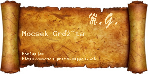 Mocsek Gréta névjegykártya